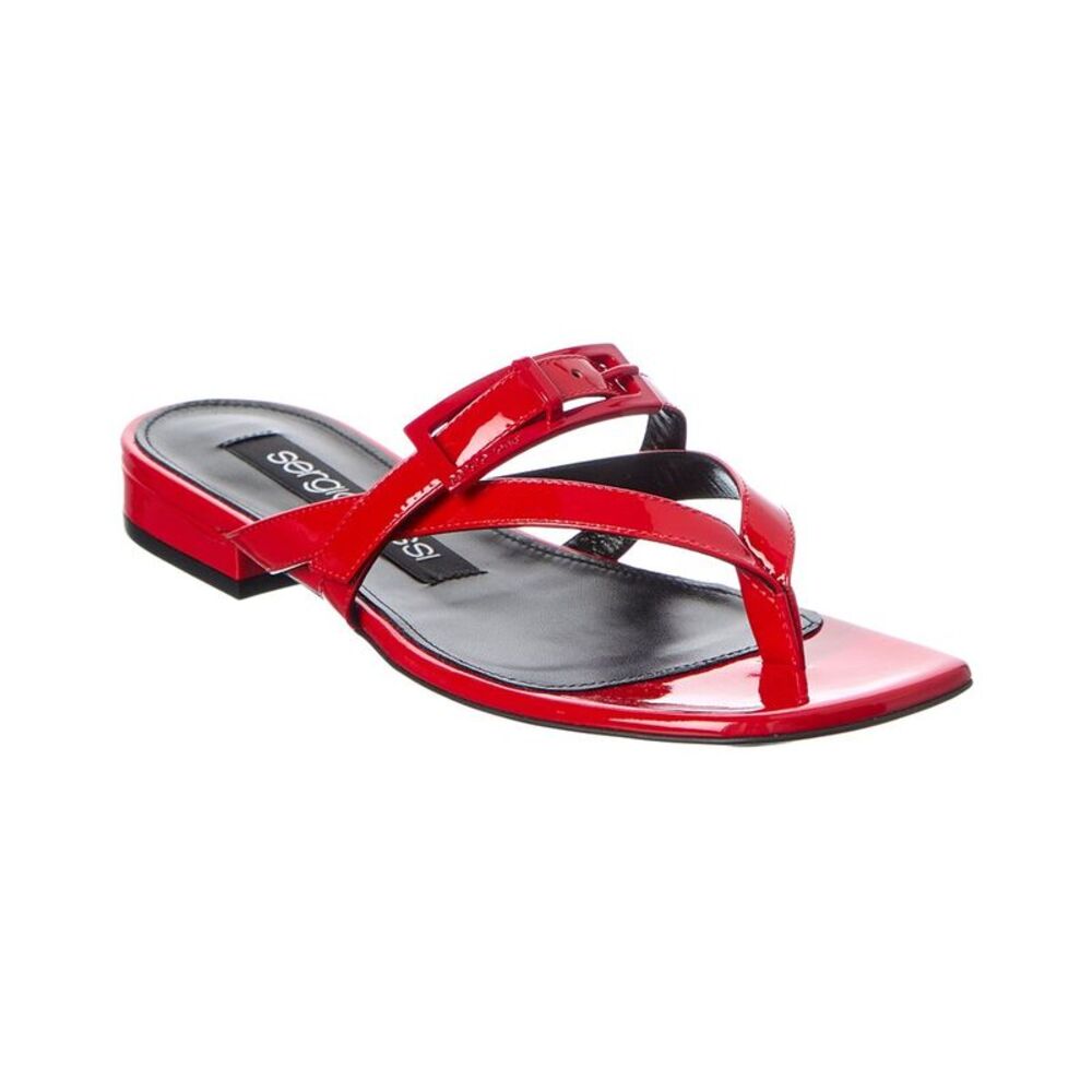 Sergio Rossi Nora Patent Sandal, Red